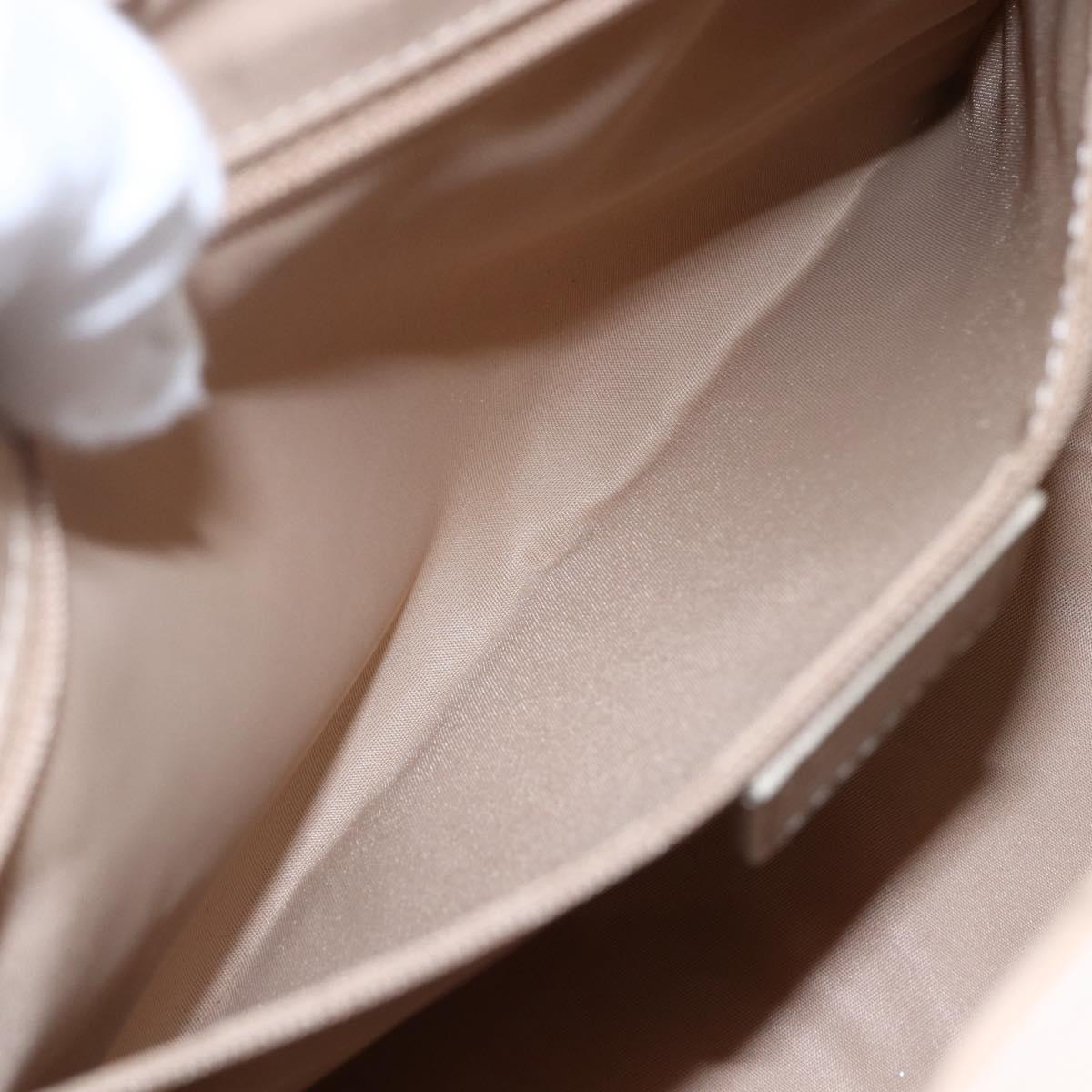 Christian Dior Trotter Canvas Romantic Tote Bag PVC Beige Silver Auth 147501