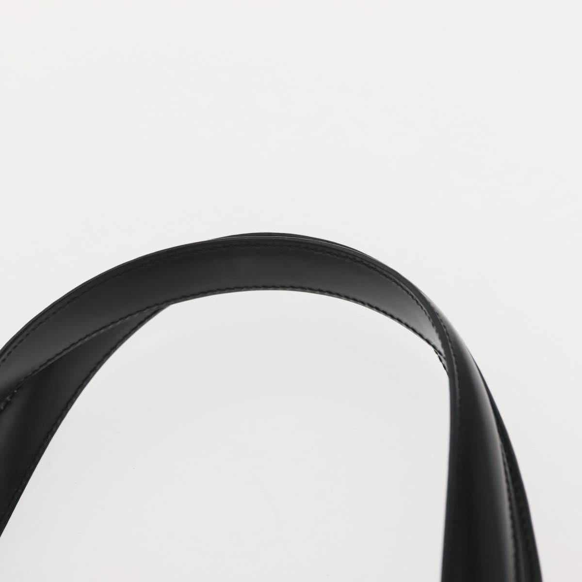 Salvatore Ferragamo Gancini Hand Bag Leather 2way Black Silver Auth 147509