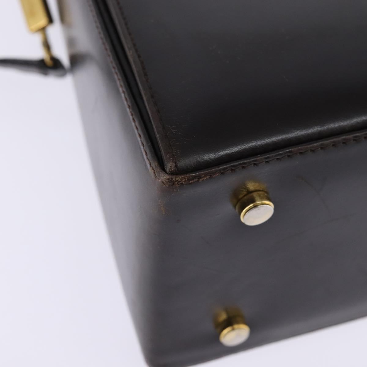 Salvatore Ferragamo Gancini Hand Bag Leather 2way Brown Gold Auth 147511