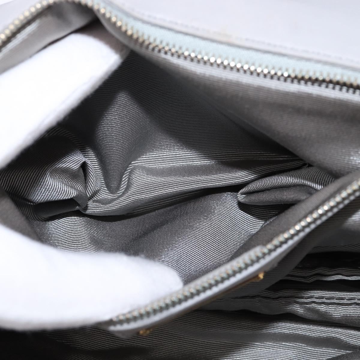 Salvatore Ferragamo Chain Vala Shoulder Bag Leather Gray Gold Auth 147515