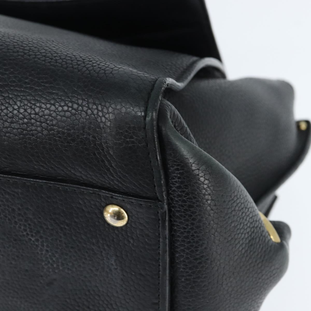 Salvatore Ferragamo Gancini Sophia Hand Bag Leather 2way Black Gold Auth 147516