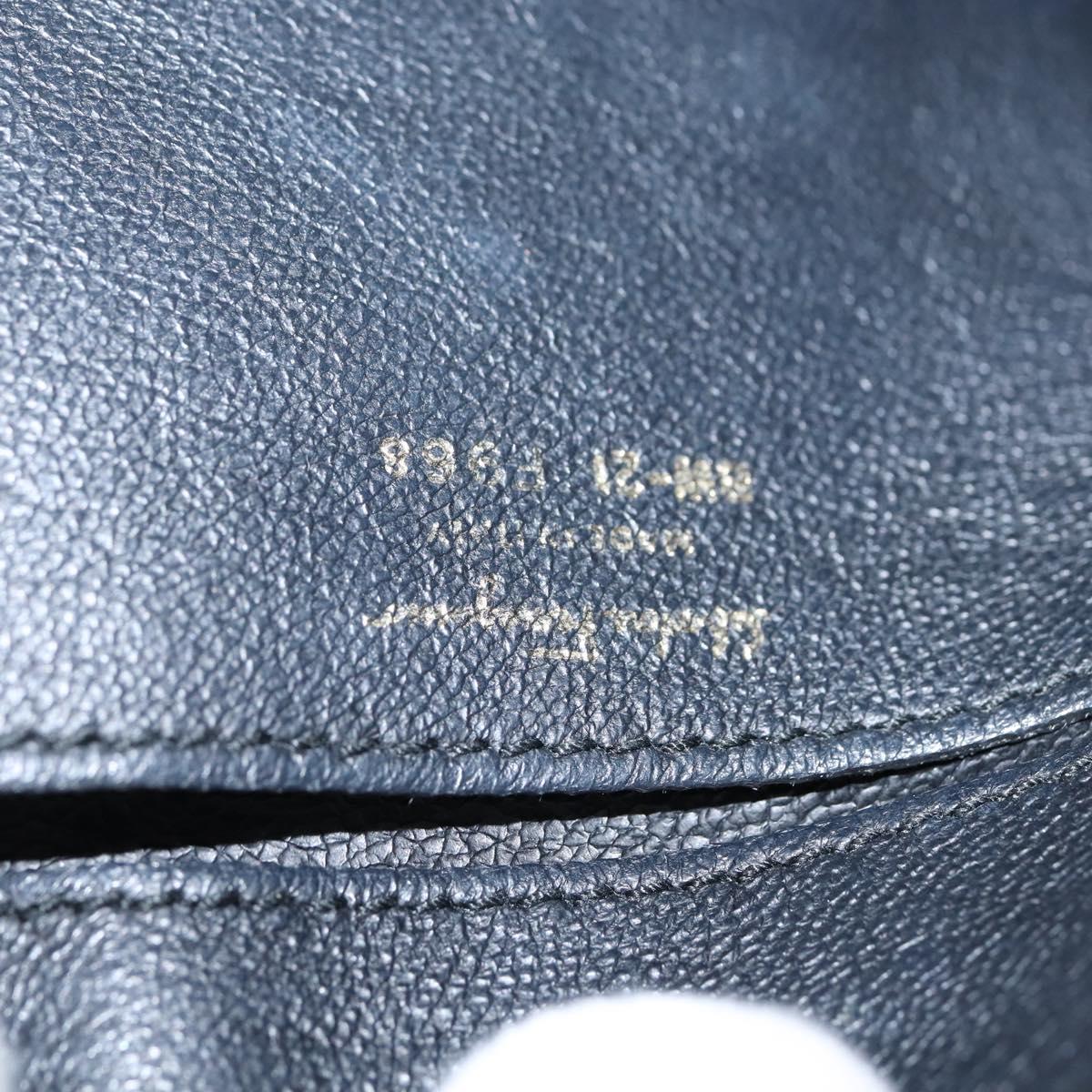 Salvatore Ferragamo Gancini Sophia Hand Bag Leather 2way Black Gold Auth 147516