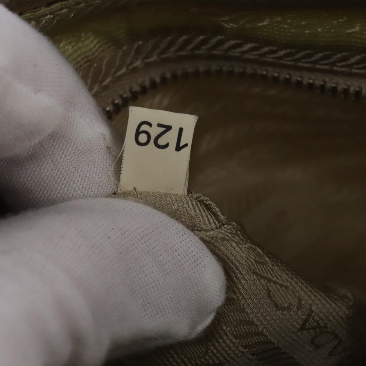 PRADA Shoulder Bag Nylon Enamel White Silver Auth 147522