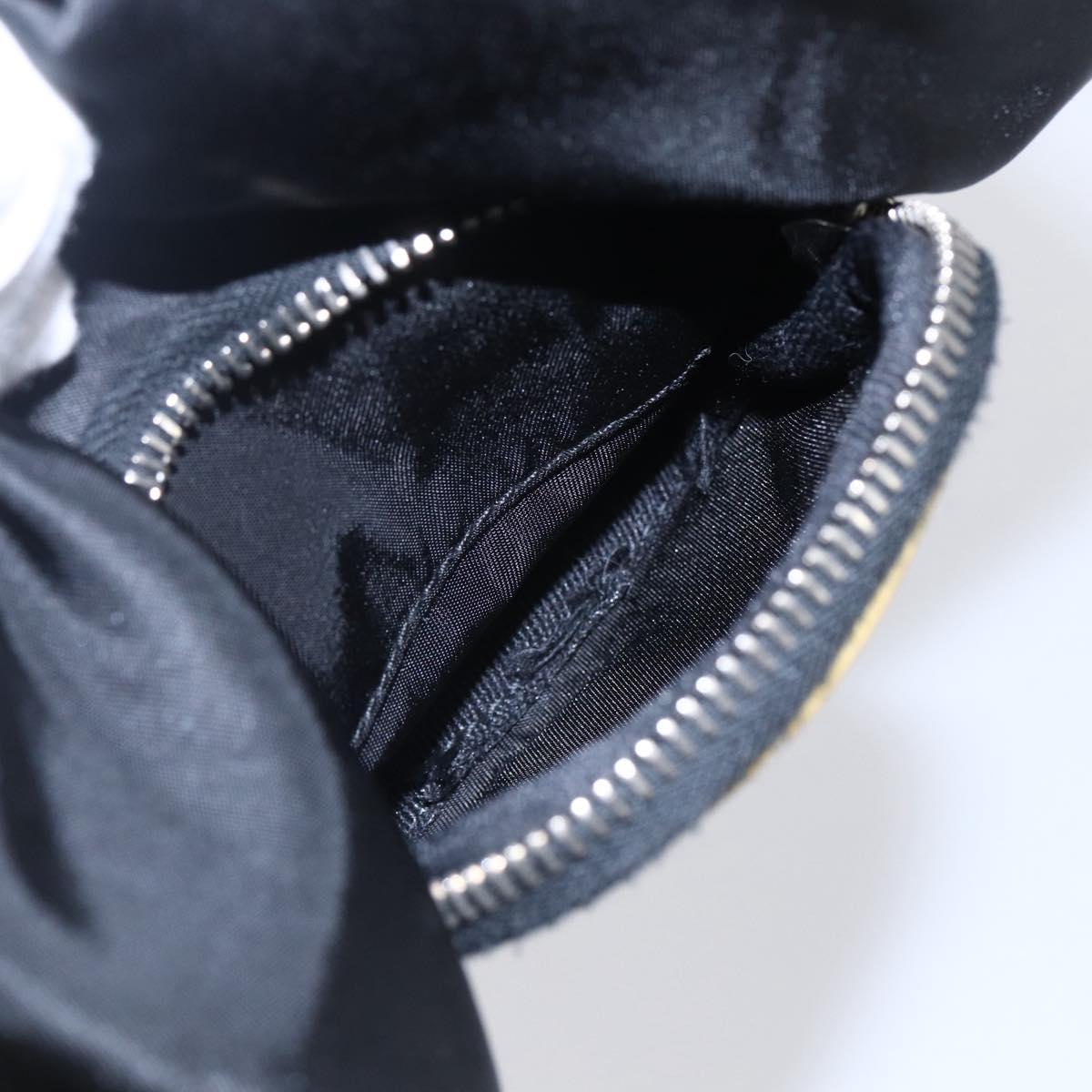 PRADA Hand Bag Nylon Black Silver Auth 147526