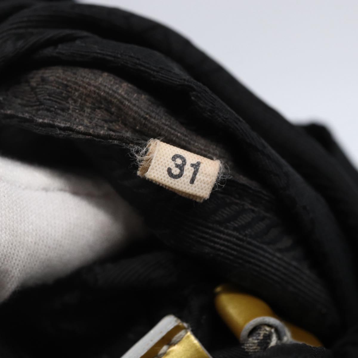 PRADA Hand Bag Nylon Black Silver Auth 147526