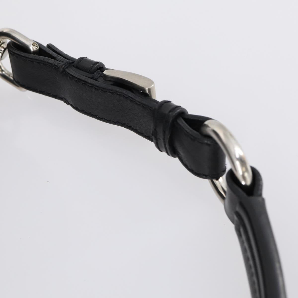 PRADA Shoulder Bag Nylon Black Silver Auth 147531