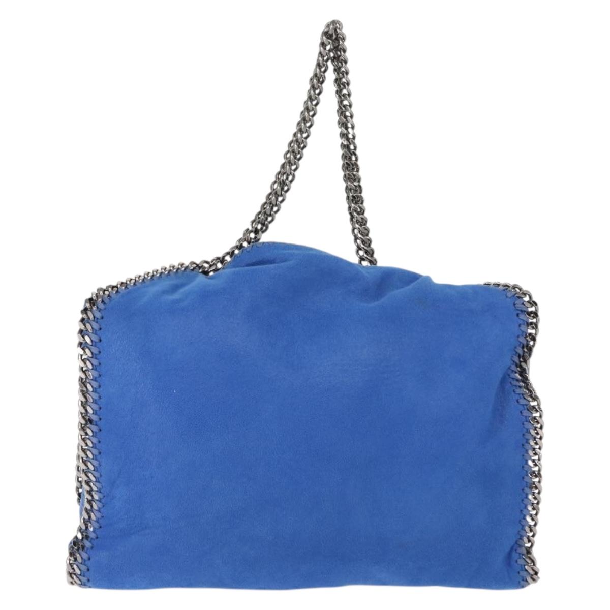 Stella MacCartney Falabella Chain Bag Polyester Blue Silver 261063 Auth 147537