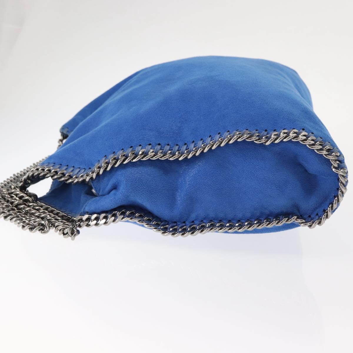 Stella MacCartney Falabella Chain Bag Polyester Blue Silver 261063 Auth 147537