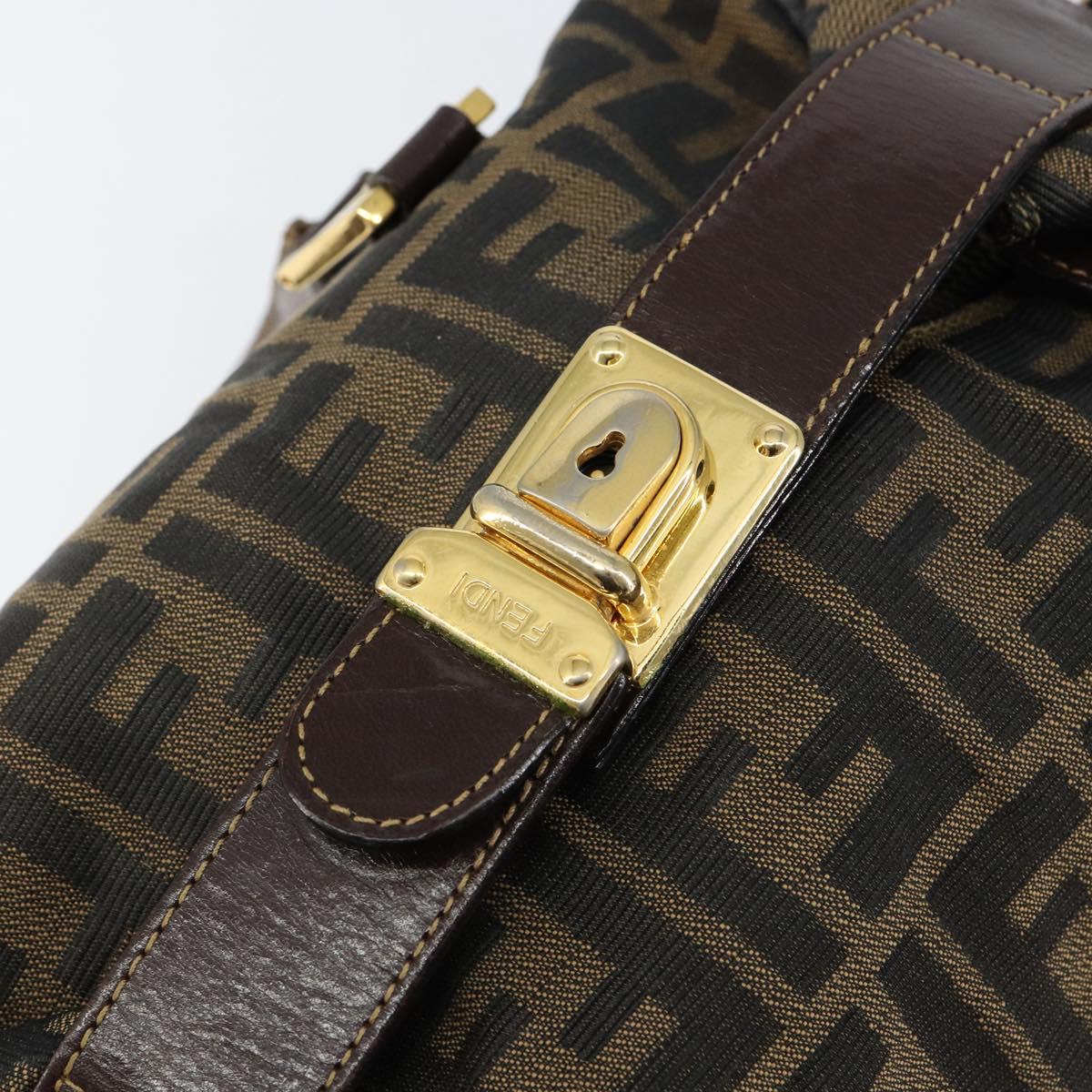 FENDI Zucca Canvas Tote Bag Black Brown Auth 147544