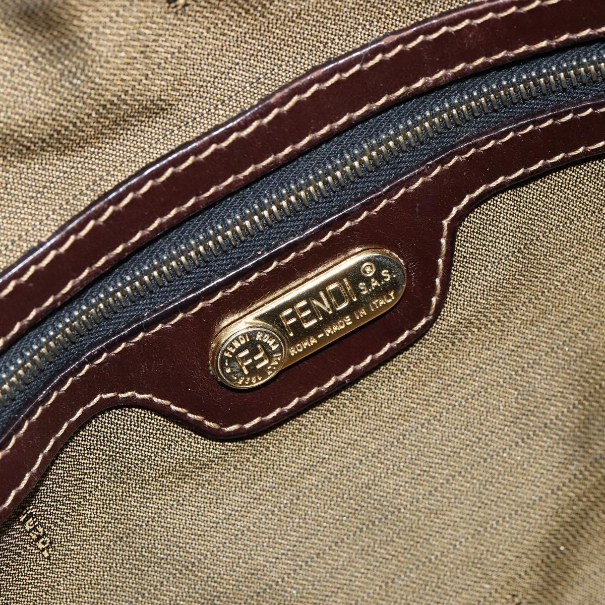 FENDI Zucca Canvas Tote Bag Black Brown Auth 147544