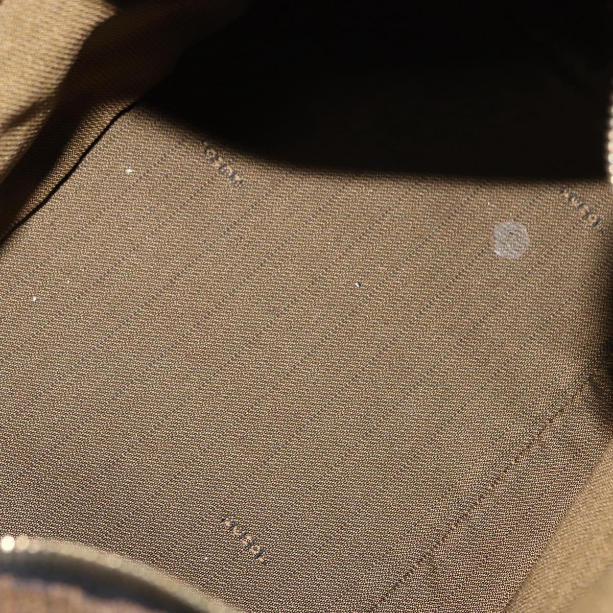 FENDI Zucca Canvas Vanity Bag Black Brown Auth 147545