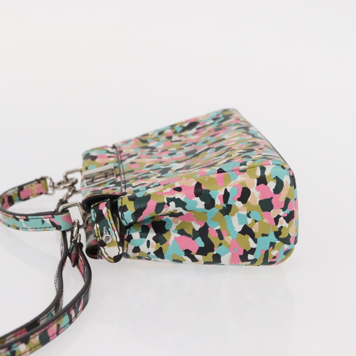 FENDI Micro Peek A Boo Hand Bag Leather Multicolor Auth 147549