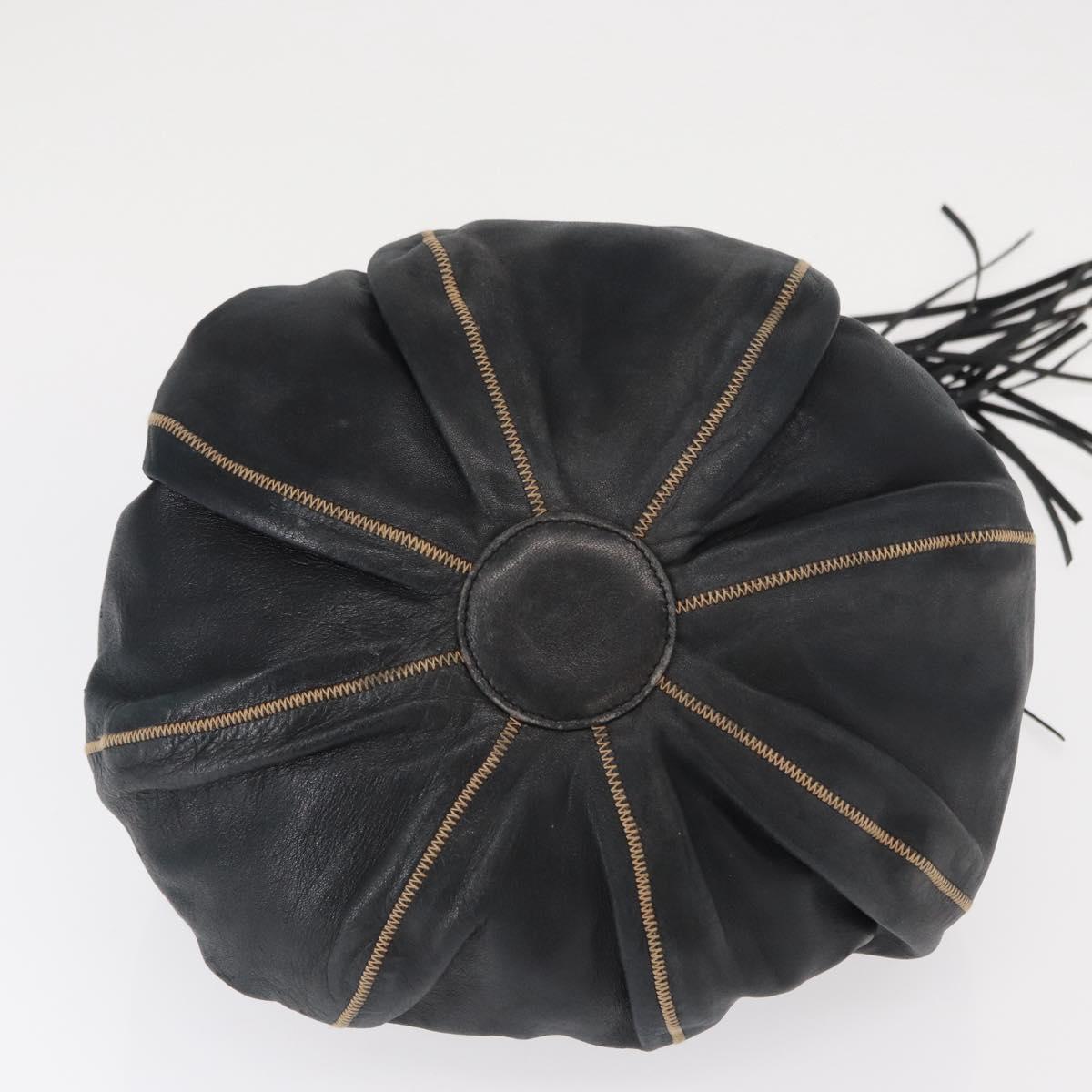 CHANEL Chain Shoulder Bag Leather Black Silver CC Auth 147553