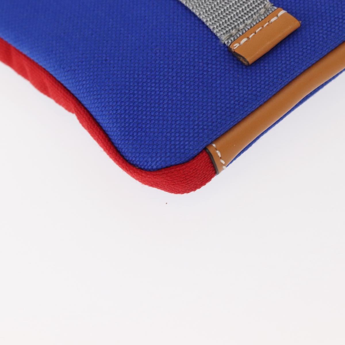 LOEWE Eye Loewe Neck Pouch Canvas Blue Auth 147565