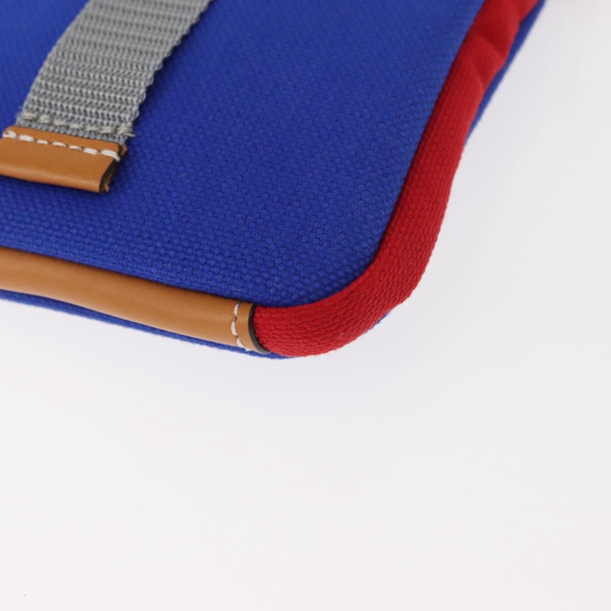 LOEWE Eye Loewe Neck Pouch Canvas Blue Auth 147565