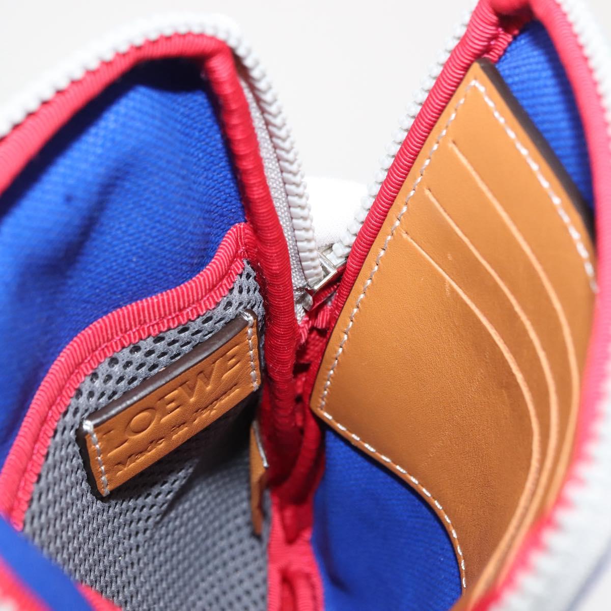 LOEWE Eye Loewe Neck Pouch Canvas Blue Auth 147565