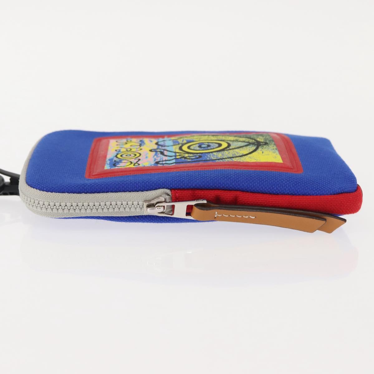 LOEWE Eye Loewe Neck Pouch Canvas Blue Auth 147565