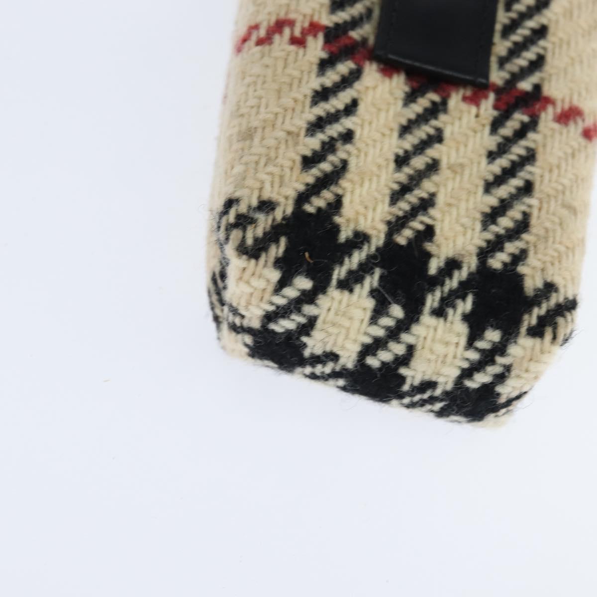 BURBERRY Nova Check Shoulder Pouch Canvas Beige Auth 147566