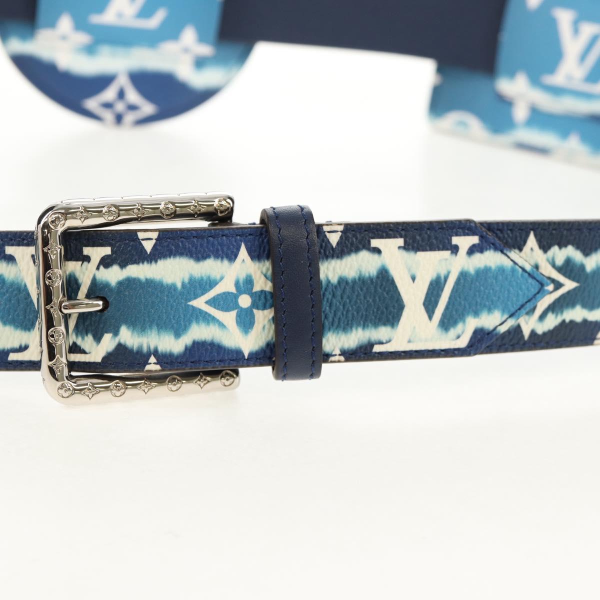 LOUIS VUITTON Monogram Escal Ceinture Belt 37.6"" Blue M0253W LV Auth 147571M