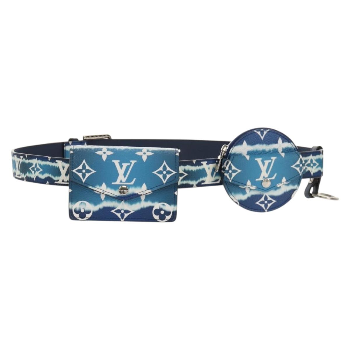 LOUIS VUITTON Monogram Escal Ceinture Belt 37.6"" Blue M0253W LV Auth 147571M