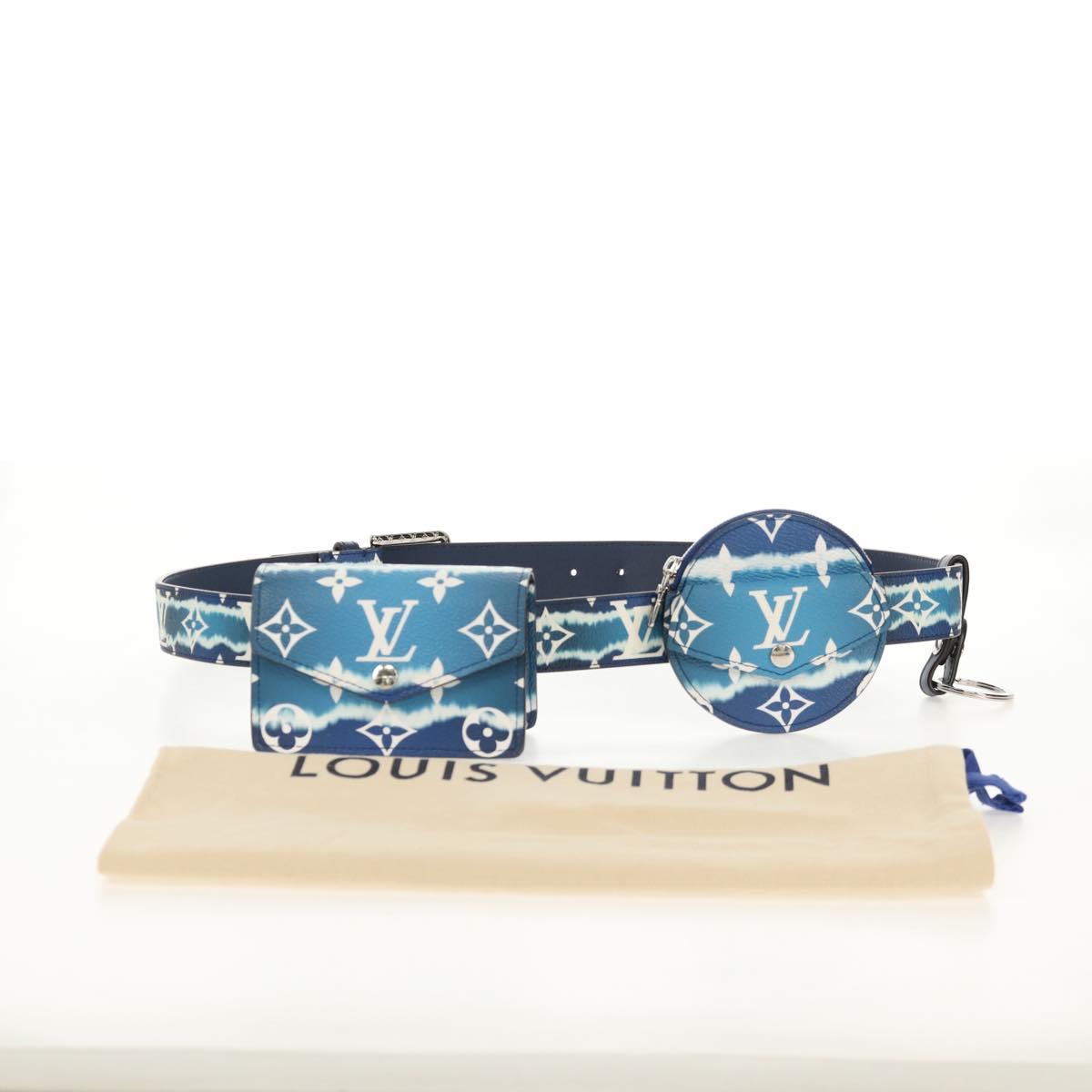 LOUIS VUITTON Monogram Escal Ceinture Belt 37.6"" Blue M0253W LV Auth 147571SM