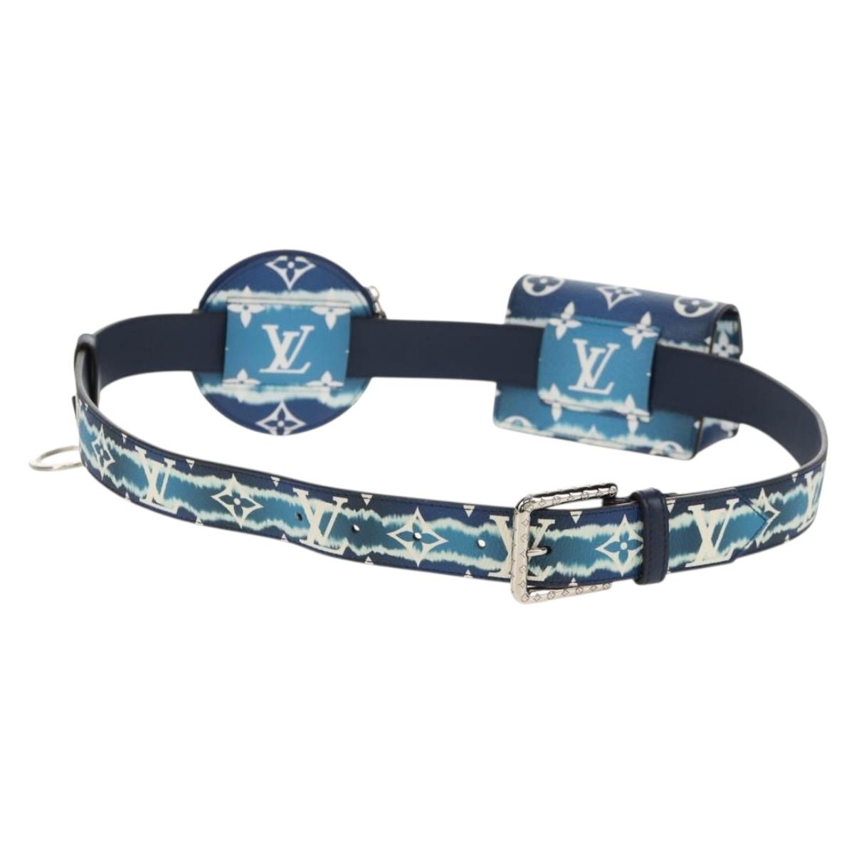 LOUIS VUITTON Monogram Escal Ceinture Belt 37.6"" Blue M0253W LV Auth 147571SM