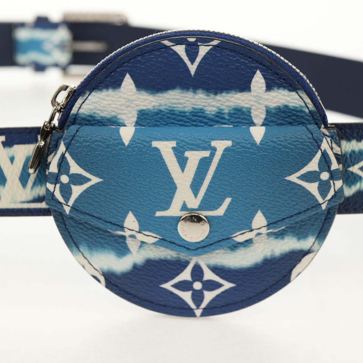 LOUIS VUITTON Monogram Escal Ceinture Belt 37.6"" Blue M0253W LV Auth 147571M