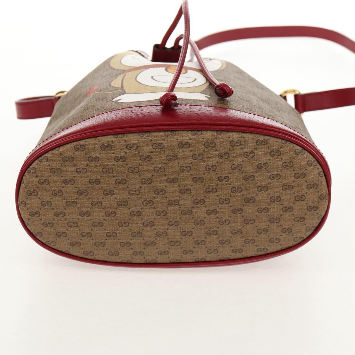 GUCCI Micro GG Supreme Doraemon Collaboration Bag PVC Beige 655597 Auth 147572M