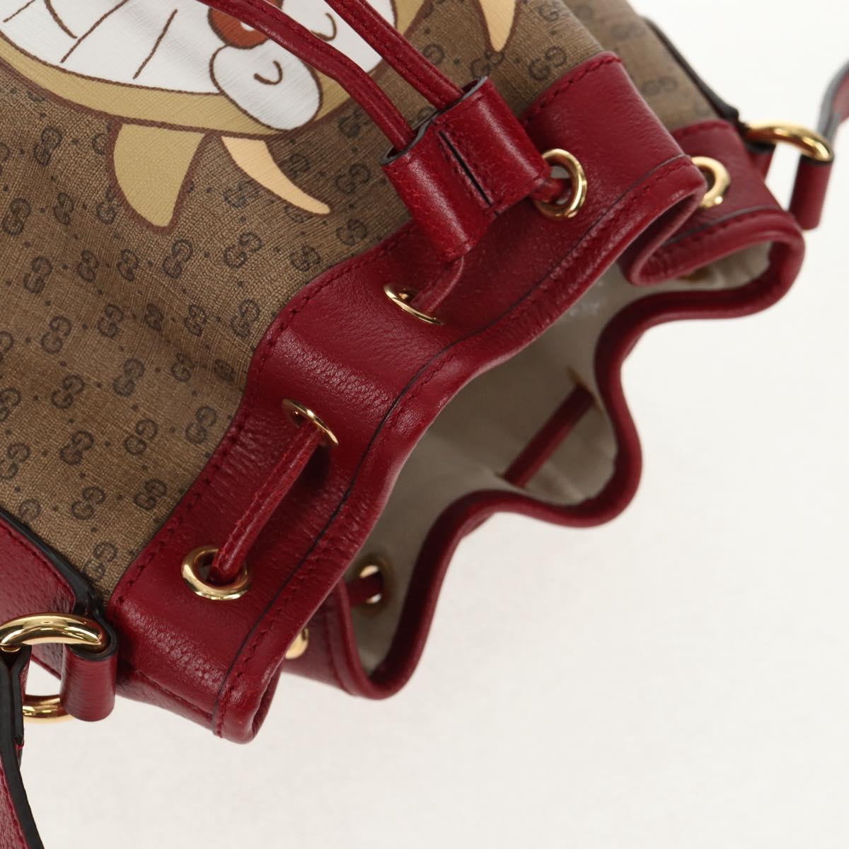 GUCCI Micro GG Supreme Doraemon Collaboration Bag PVC Beige 655597 Auth 147572M