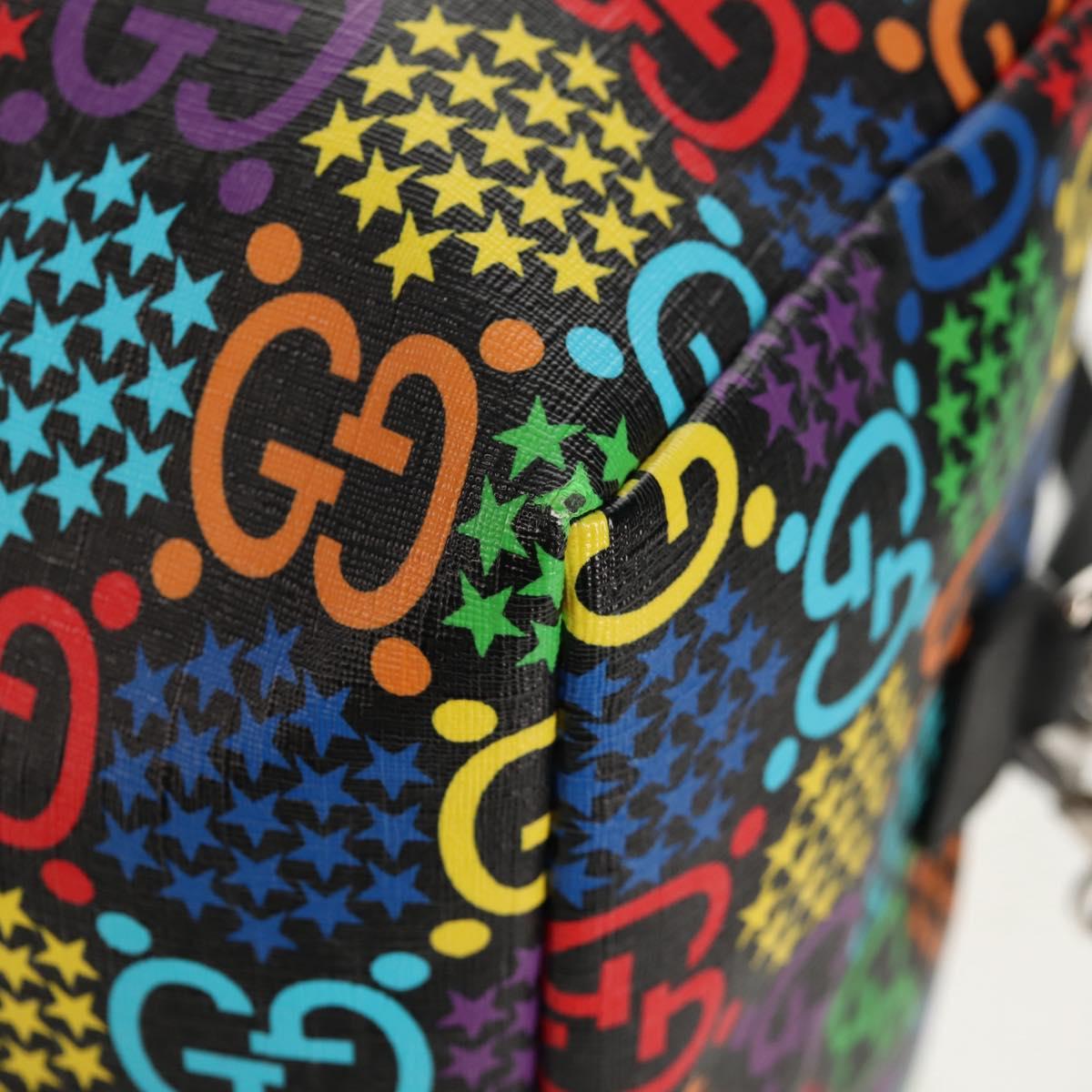 GUCCI GG Psychedelic Boston Bag PVC 2way Multicolor Silver 587866 Auth 147573M