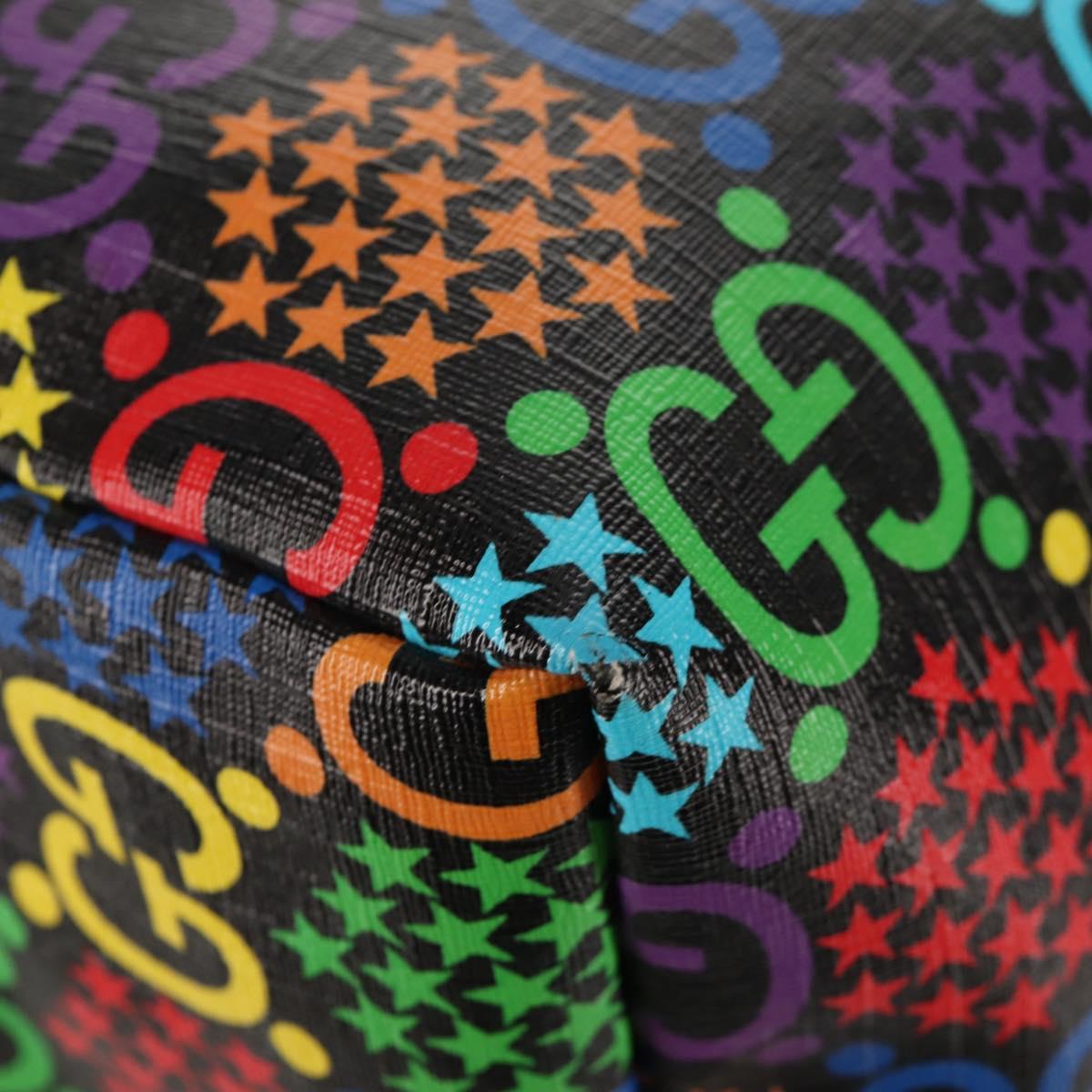 GUCCI GG Psychedelic Boston Bag PVC 2way Multicolor Silver 587866 Auth 147573M
