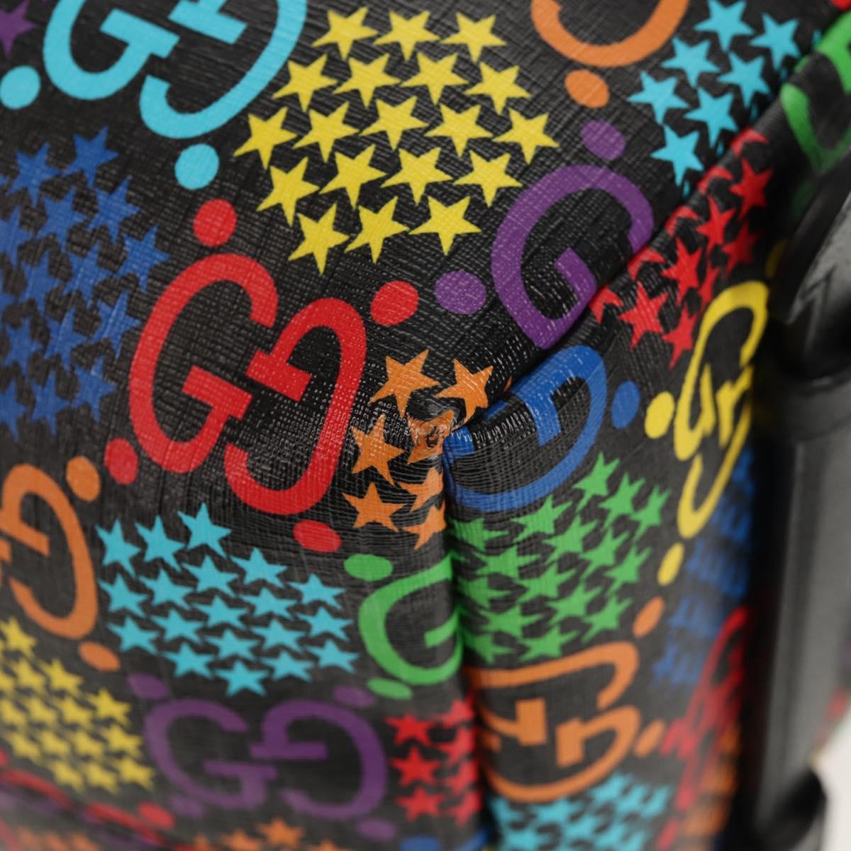 GUCCI GG Psychedelic Boston Bag PVC 2way Multicolor Silver 587866 Auth 147573M