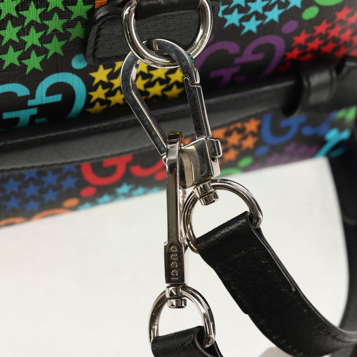 GUCCI GG Psychedelic Boston Bag PVC 2way Multicolor Silver 587866 Auth 147573SAM