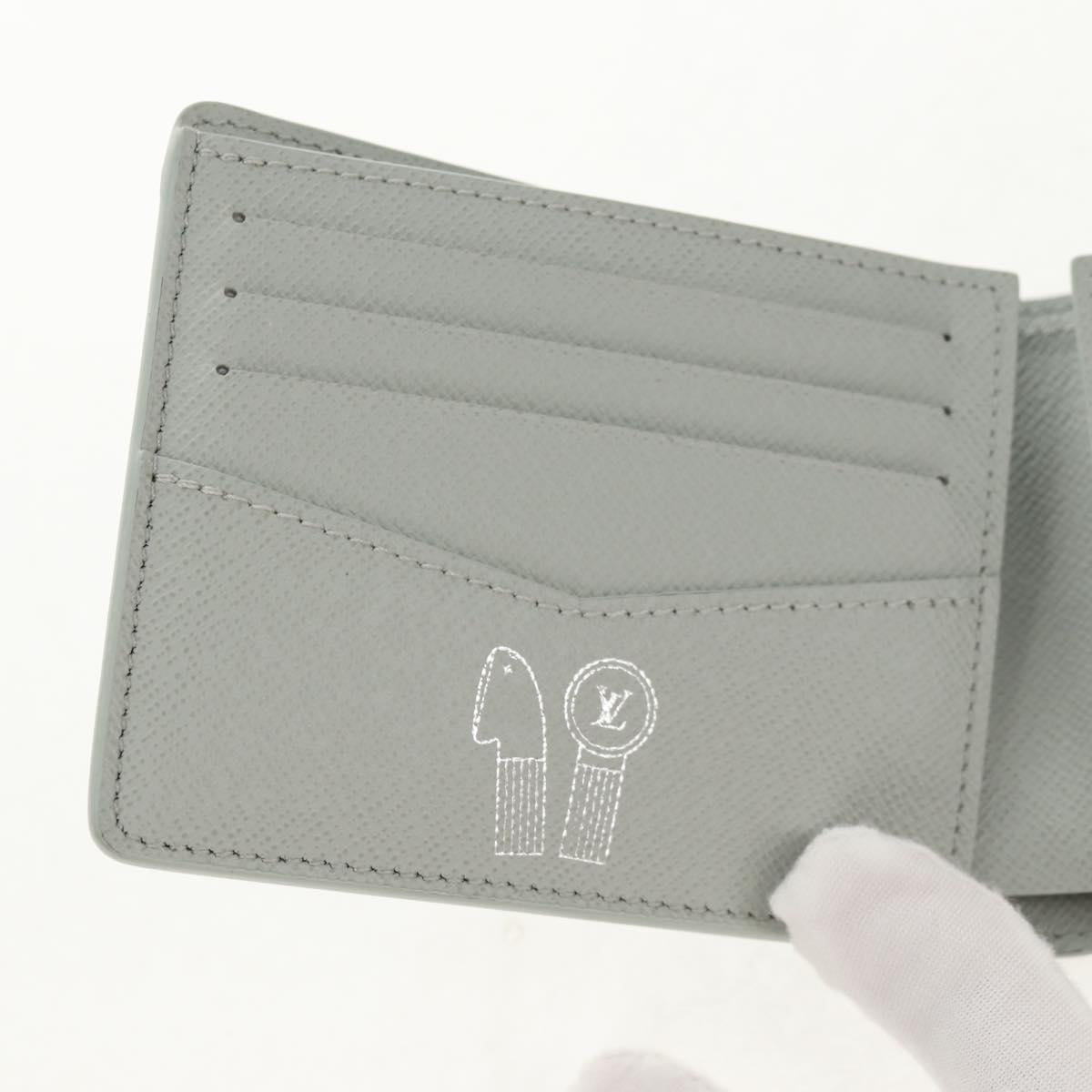 LOUIS VUITTON Multicolor Portefeuille Slender Wallet Gray M14354 LV Auth 147576M