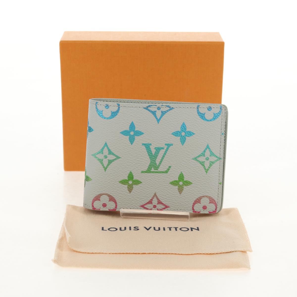 LOUIS VUITTON Multicolor Portefeuille Slender Wallet Gray M14354 LV Auth 147576M