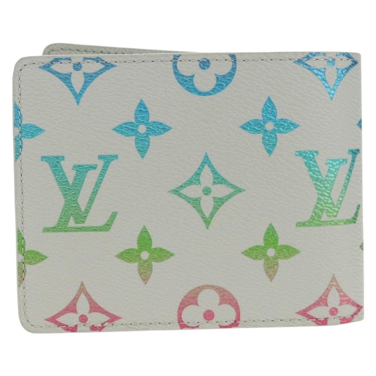LOUIS VUITTON Multicolor Portefeuille Slender Wallet Gray M14354 LV Auth 147576M