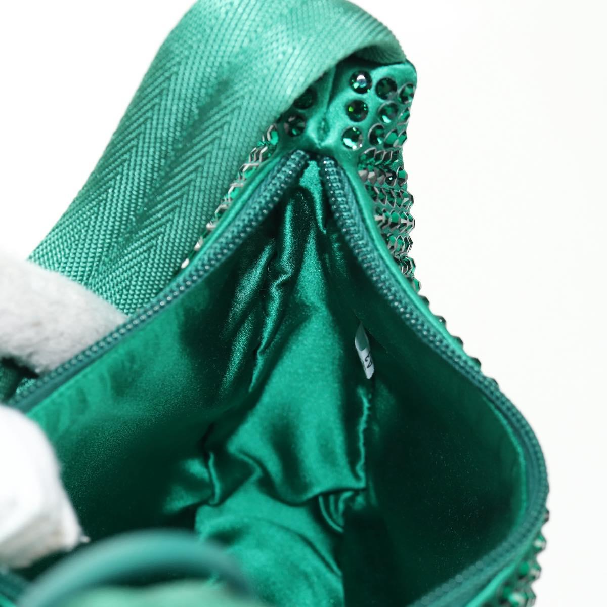 PRADA Shoulder Bag Sequin Green Silver Auth 147577SM