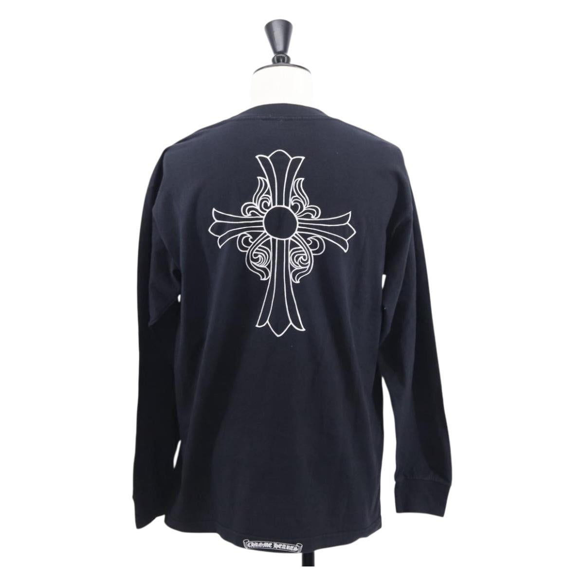 Chrome Hearts Horseshoe Print Long Sleeve Top Cotton Black Auth 147578M