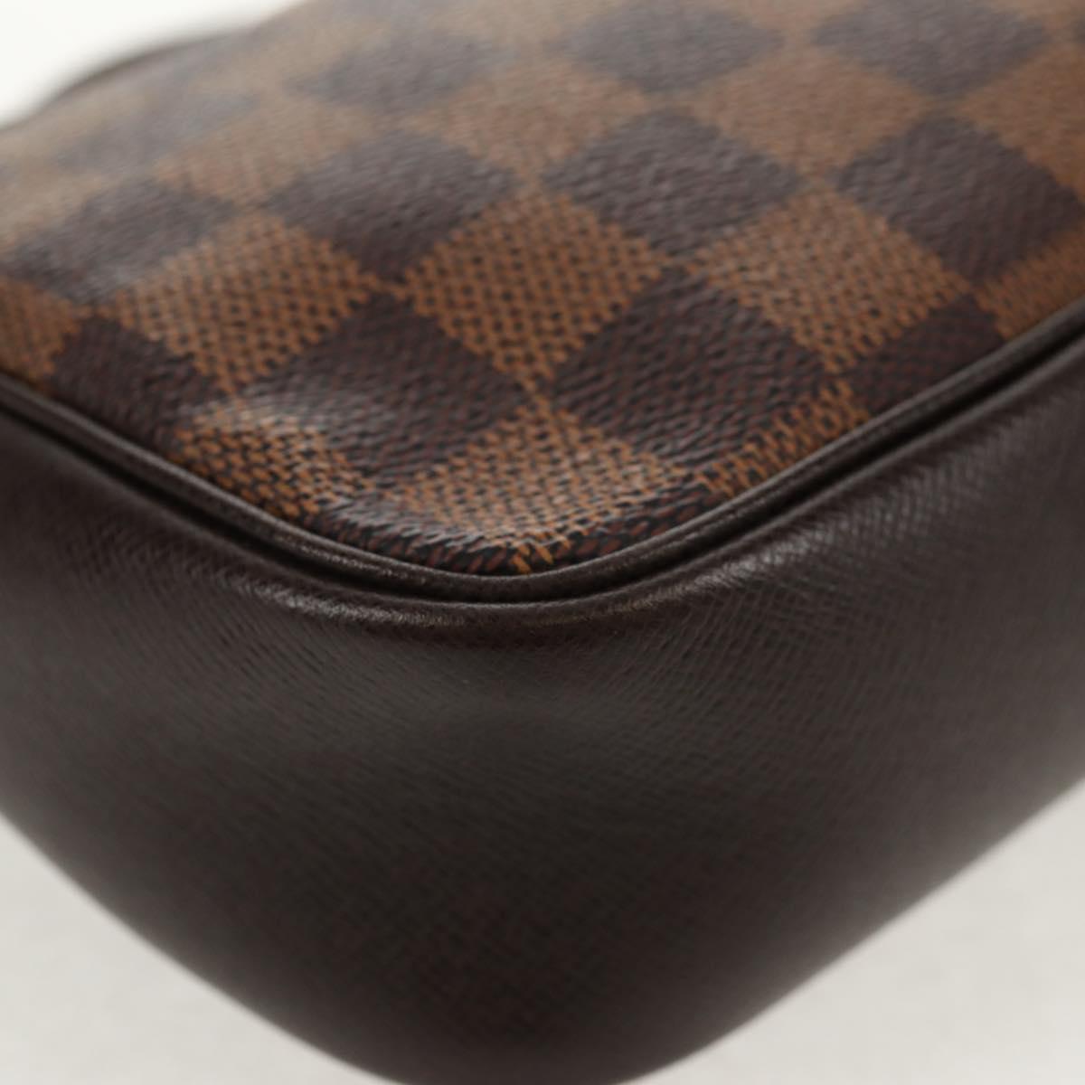 LOUIS VUITTON Damier Ebene Trousse Makeup Pouch N51982 LV Auth 147607V