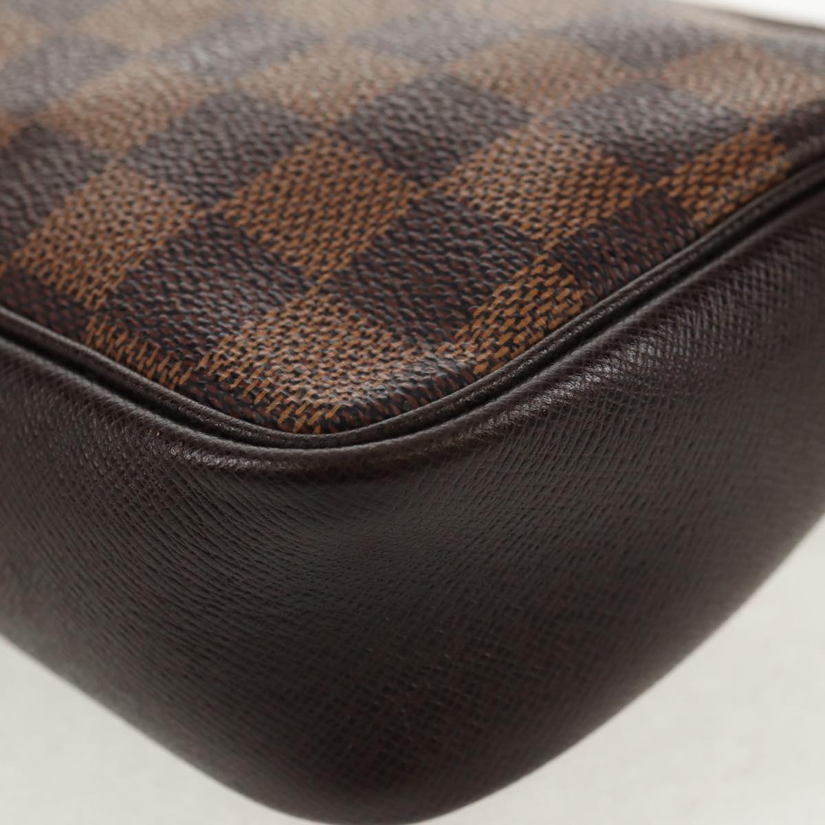 LOUIS VUITTON Damier Ebene Trousse Makeup Pouch N51982 LV Auth 147607V