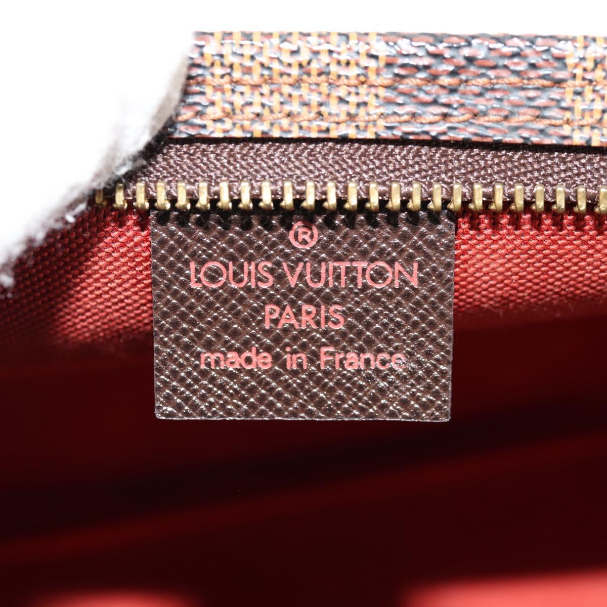 LOUIS VUITTON Damier Ebene Trousse Makeup Pouch N51982 LV Auth 147607V