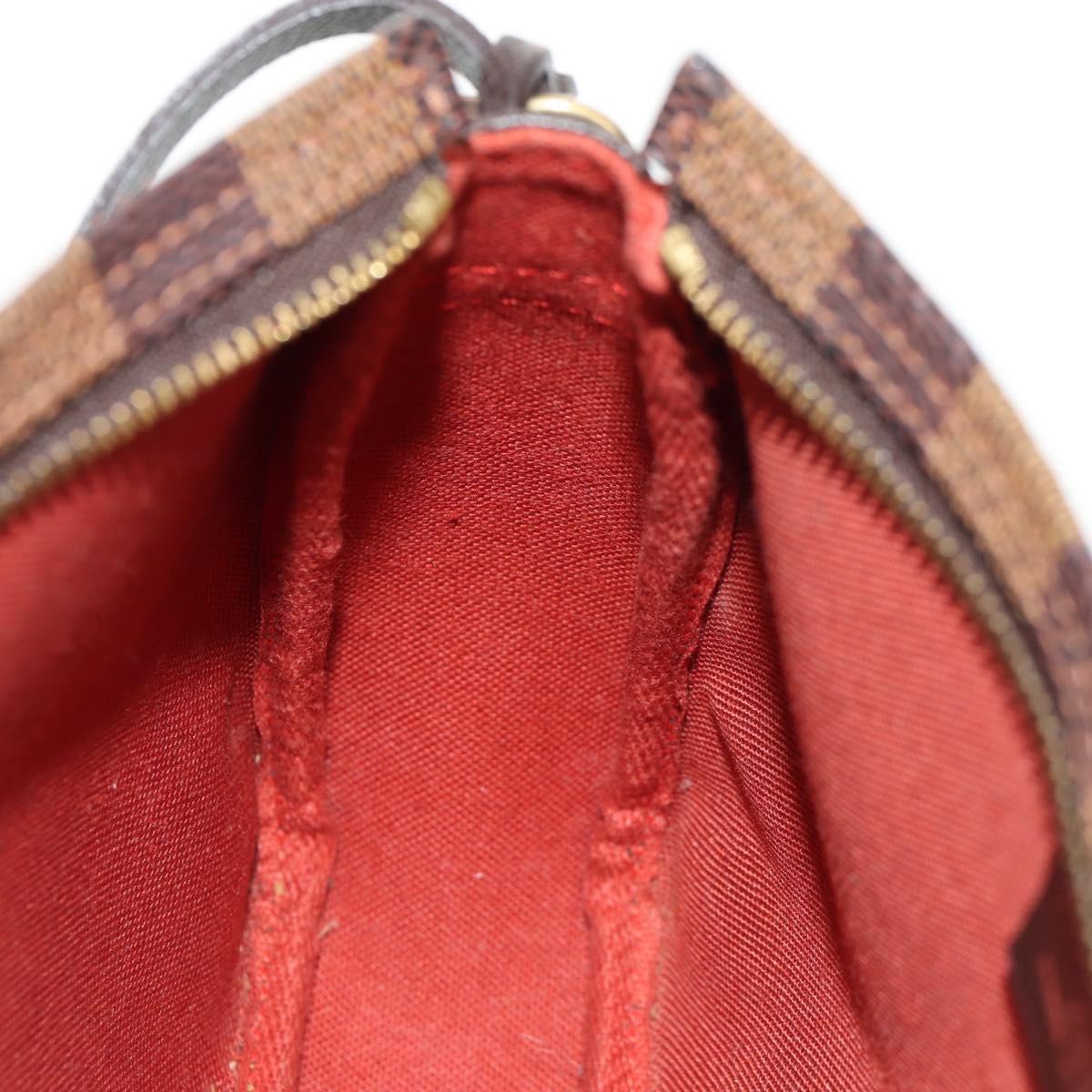 LOUIS VUITTON Damier Ebene Trousse Makeup Pouch N51982 LV Auth 147607V