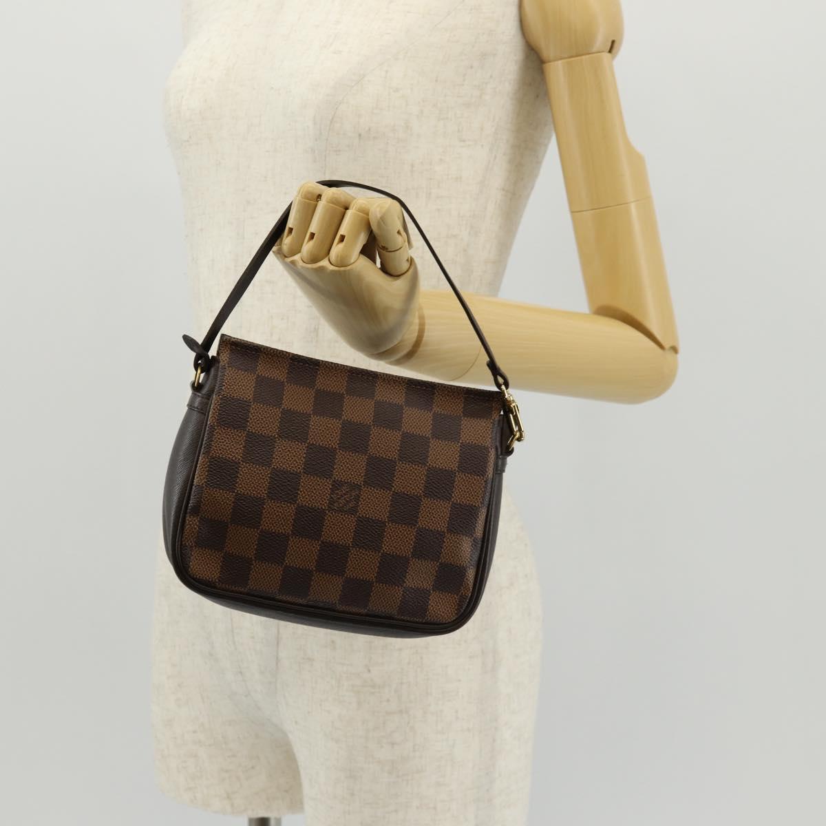 LOUIS VUITTON Damier Ebene Trousse Makeup Pouch N51982 LV Auth 147607V