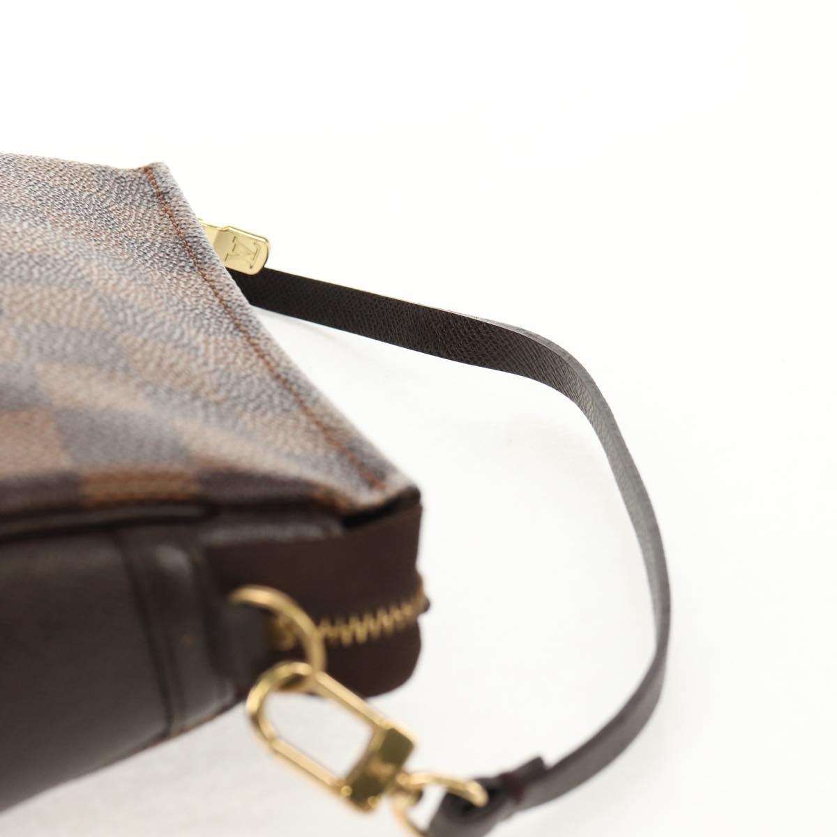 LOUIS VUITTON Damier Ebene Trousse Makeup Pouch N51982 LV Auth 147607V