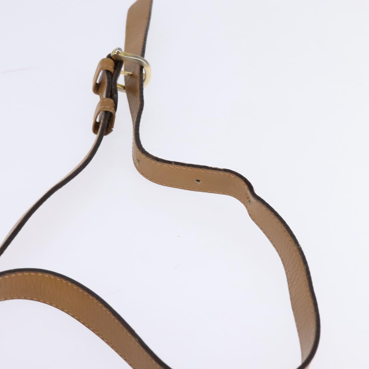 CELINE Macadam Canvas Shoulder Bag PVC Beige Gold Auth 147612