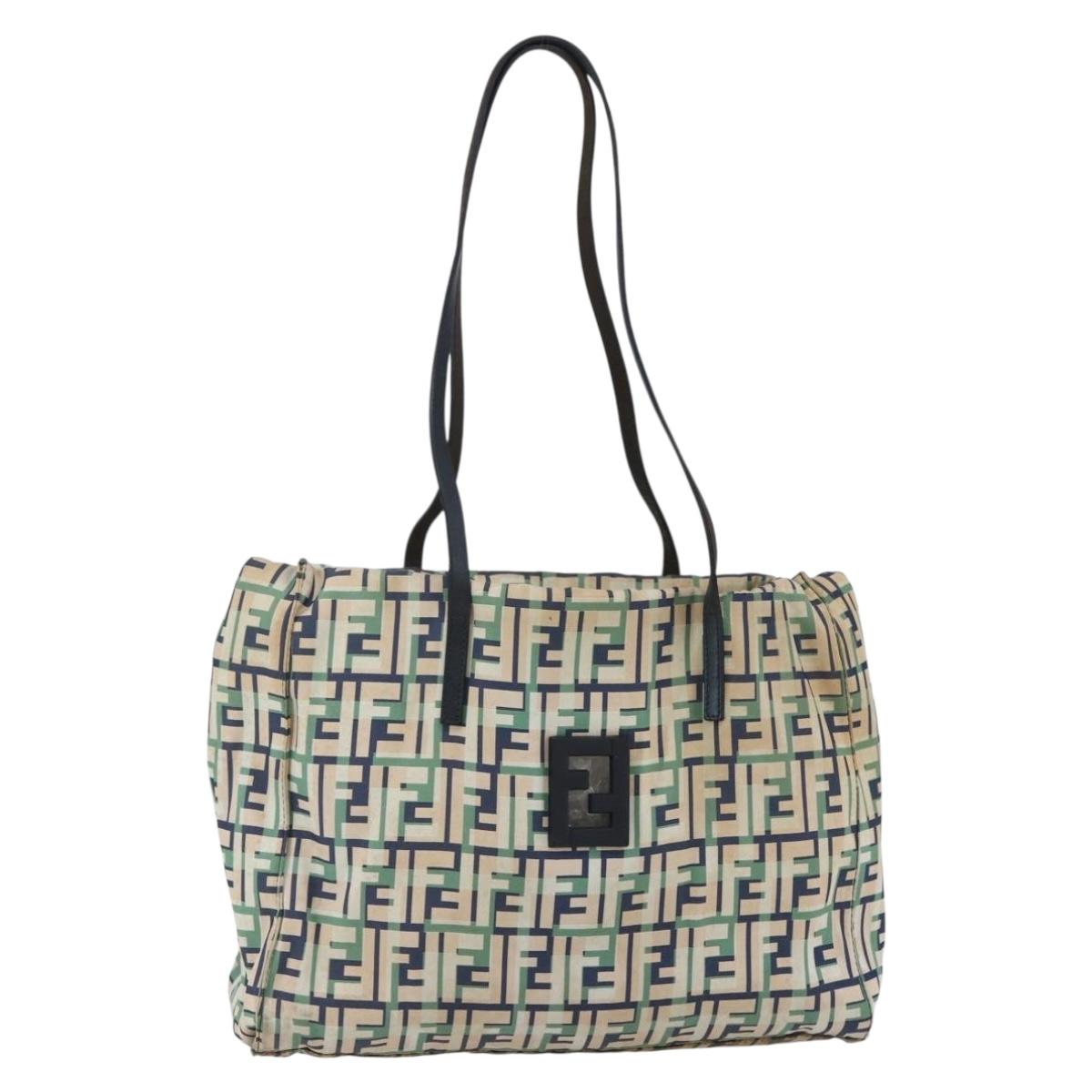 FENDI Zucca Canvas Tote Bag Navy Auth 147615