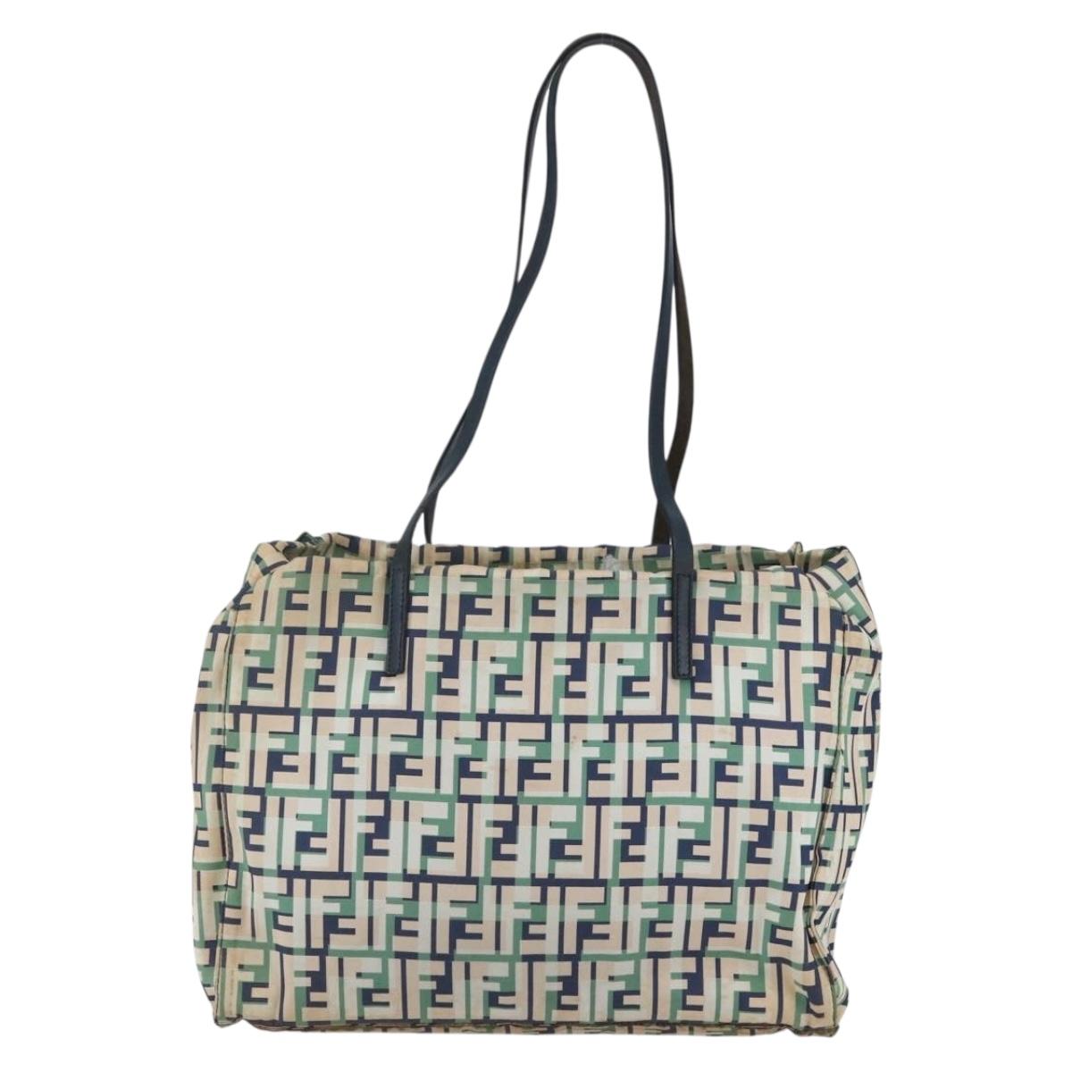 FENDI Zucca Canvas Tote Bag Navy Auth 147615