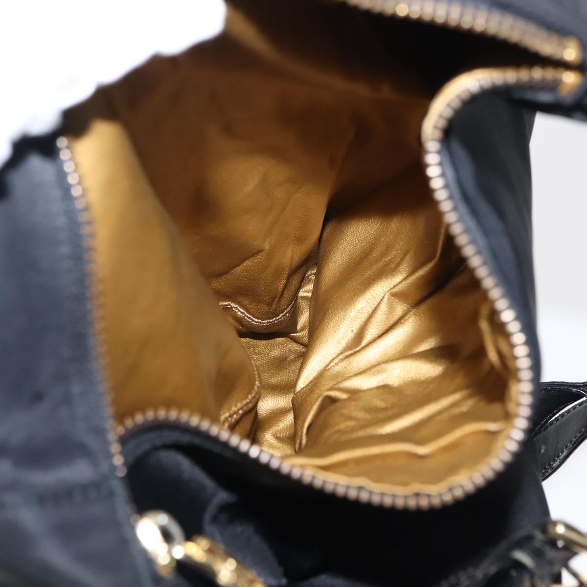 Gianni Versace Backpack Nylon Black Gold Auth 147619