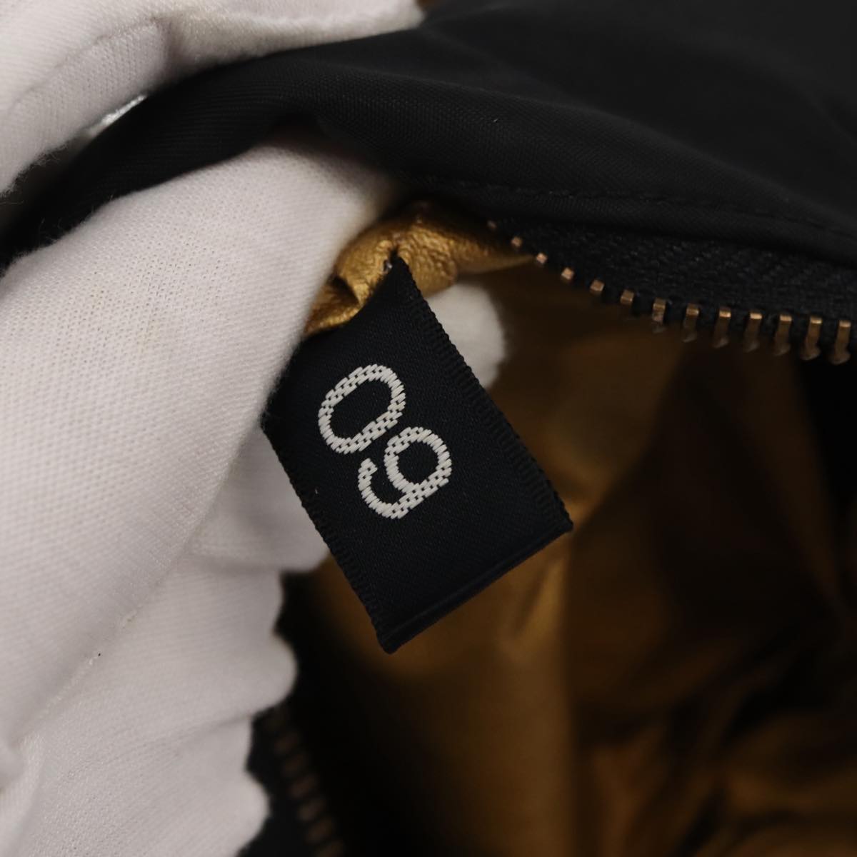 Gianni Versace Backpack Nylon Black Gold Auth 147619