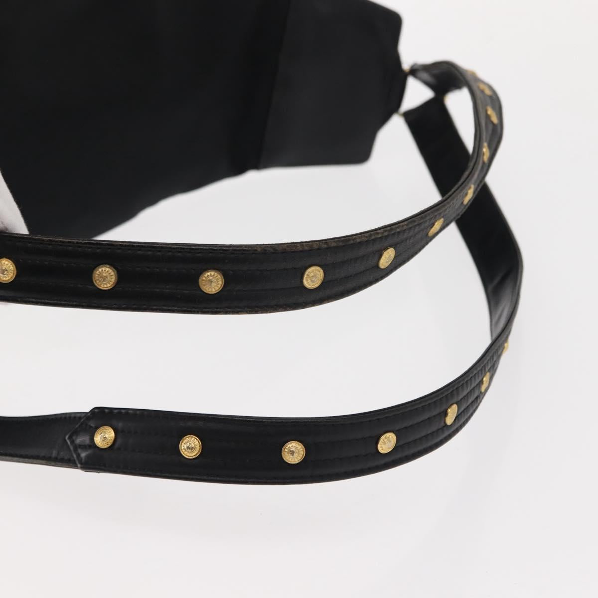 Gianni Versace Backpack Nylon Black Gold Auth 147619